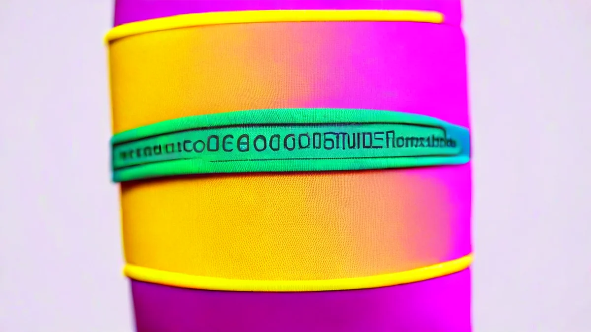 Person wearing a concert wristband at an event.