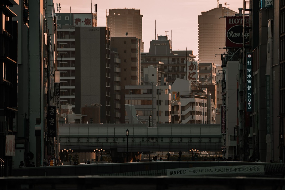Hongdae street at sunset