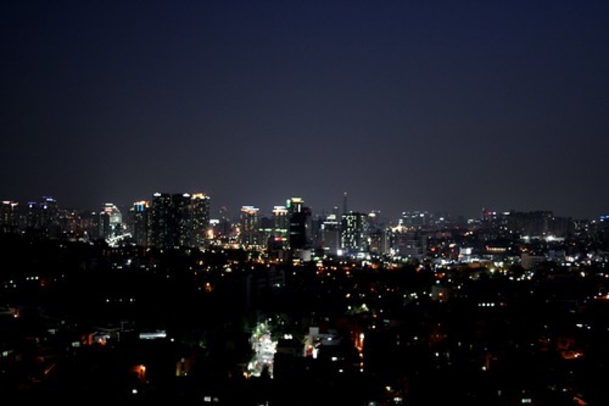 Seoul city skyline at night