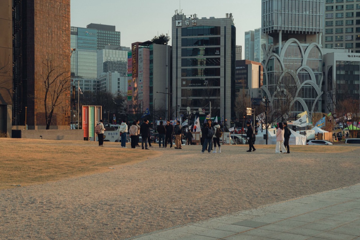 K-pop group in Seoul street