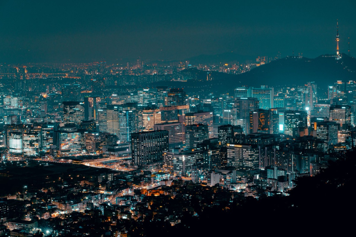 terrace at night in seoul