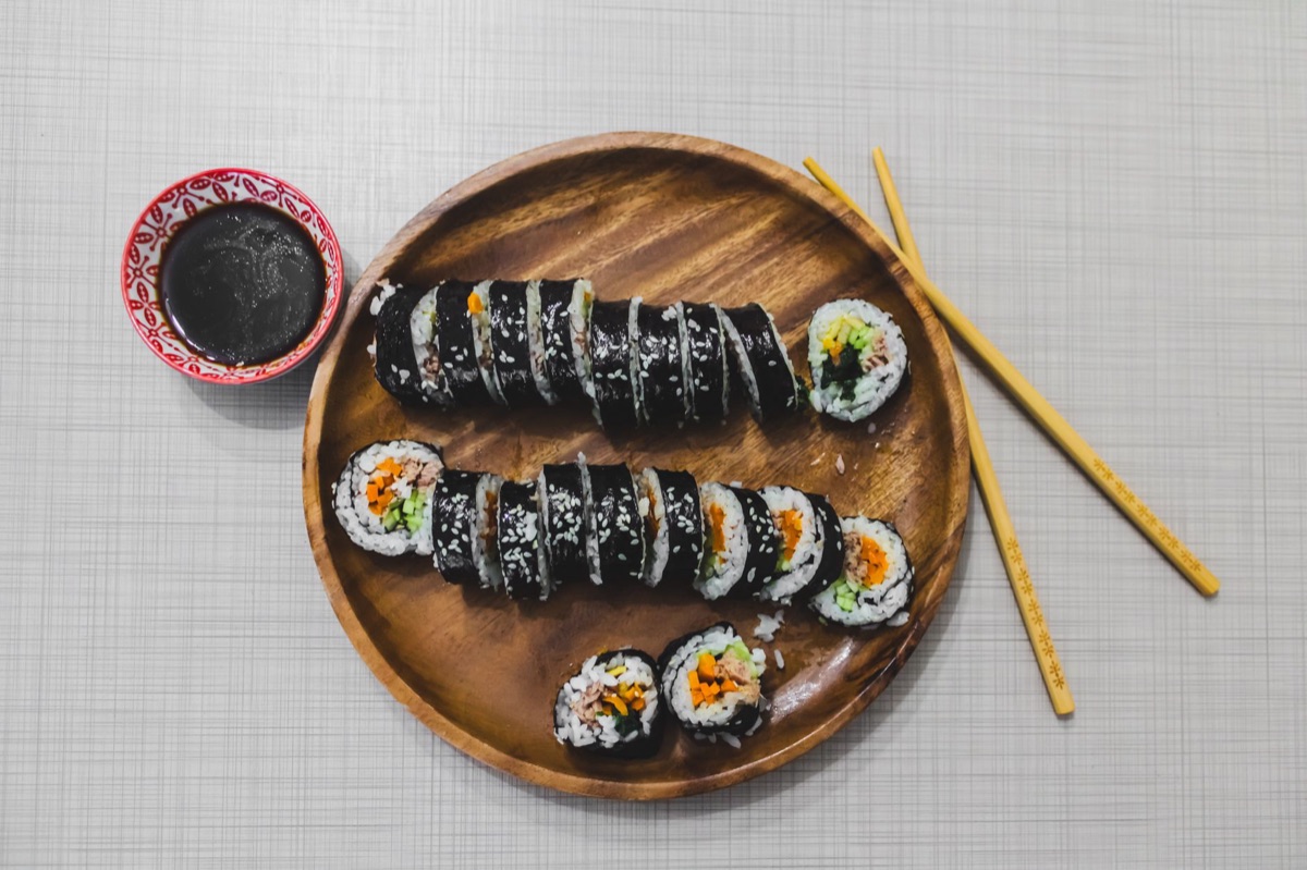 seoul night gimbap with rice and vegetables