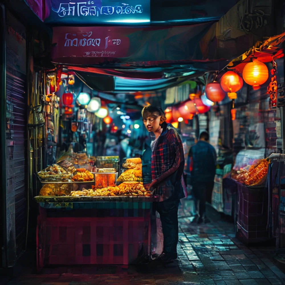 Un vendeur de mode sur la rue de Séoul